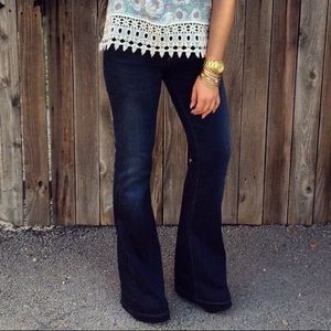 KUT dark wash flare denim jeans